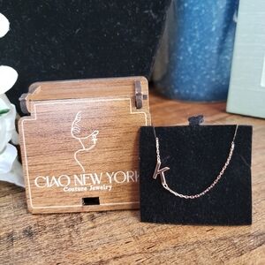 "K" Intial Sideway Necklace